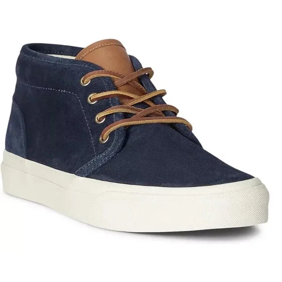 Polo Ralph Lauren Keaton Chukka Sneaker Men's 10 Hunter Navy Suede Shoes ZPO3979